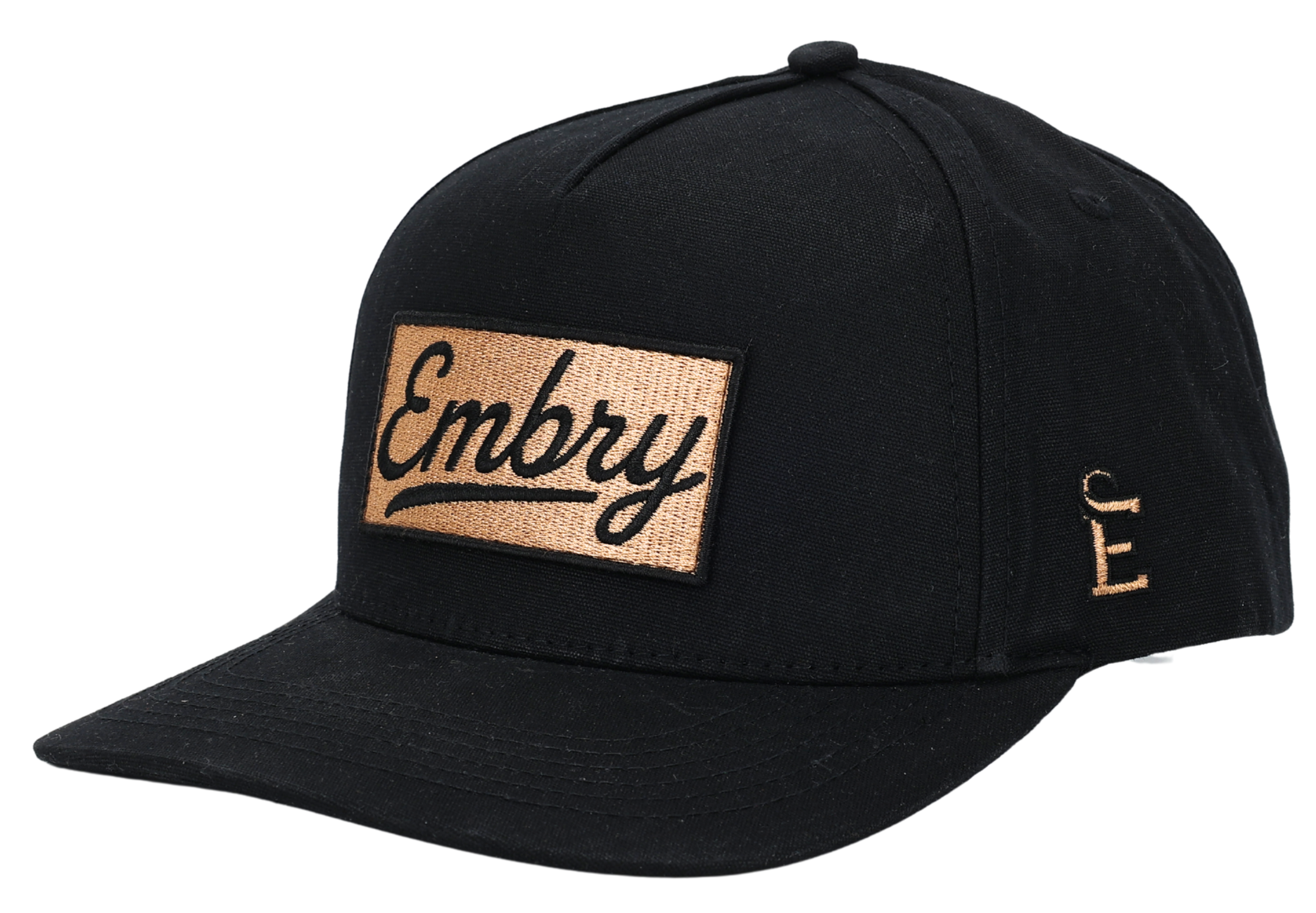 Black Waxed Canvas - Logo Patch