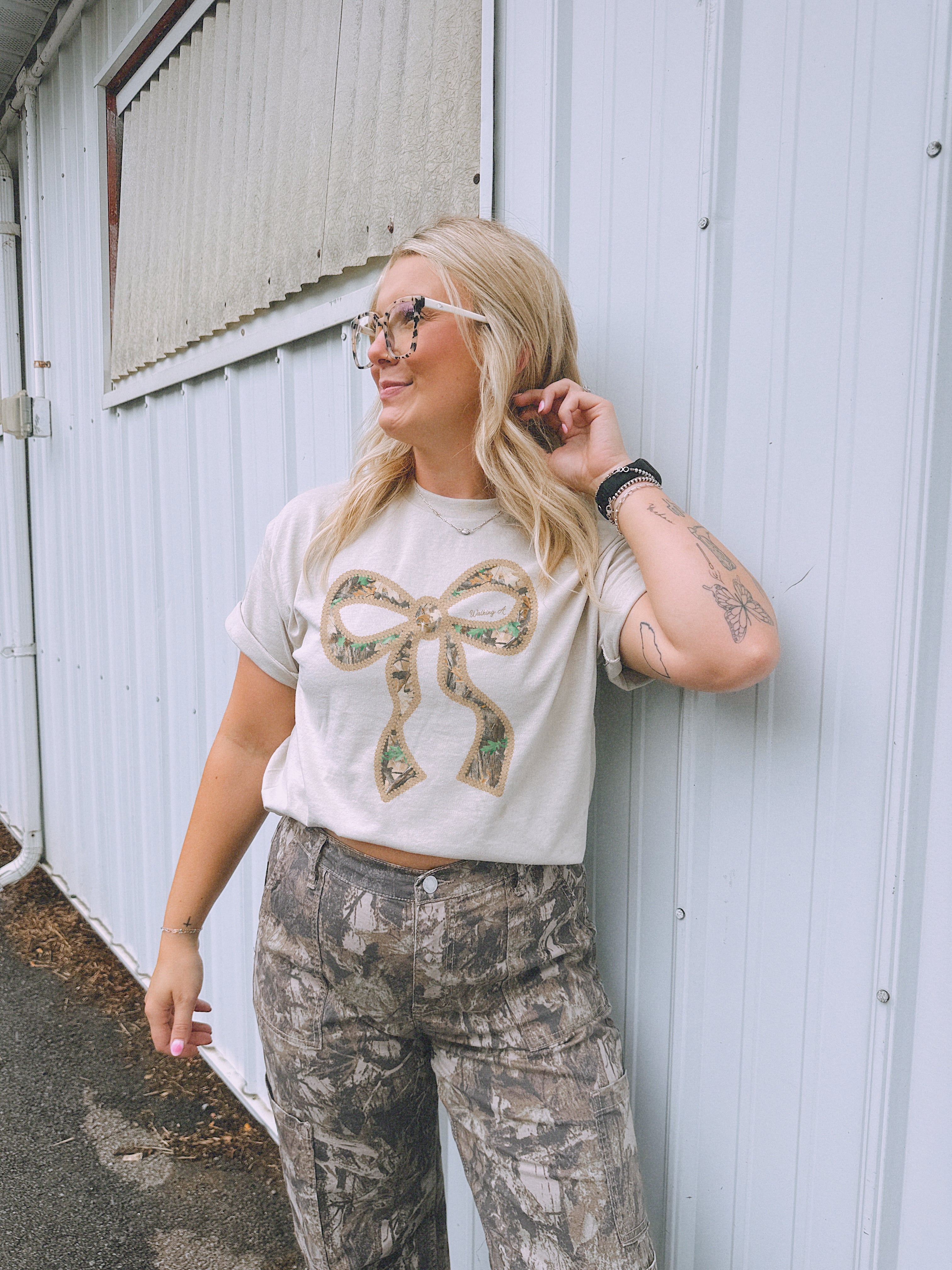 LACE CAMO BOW