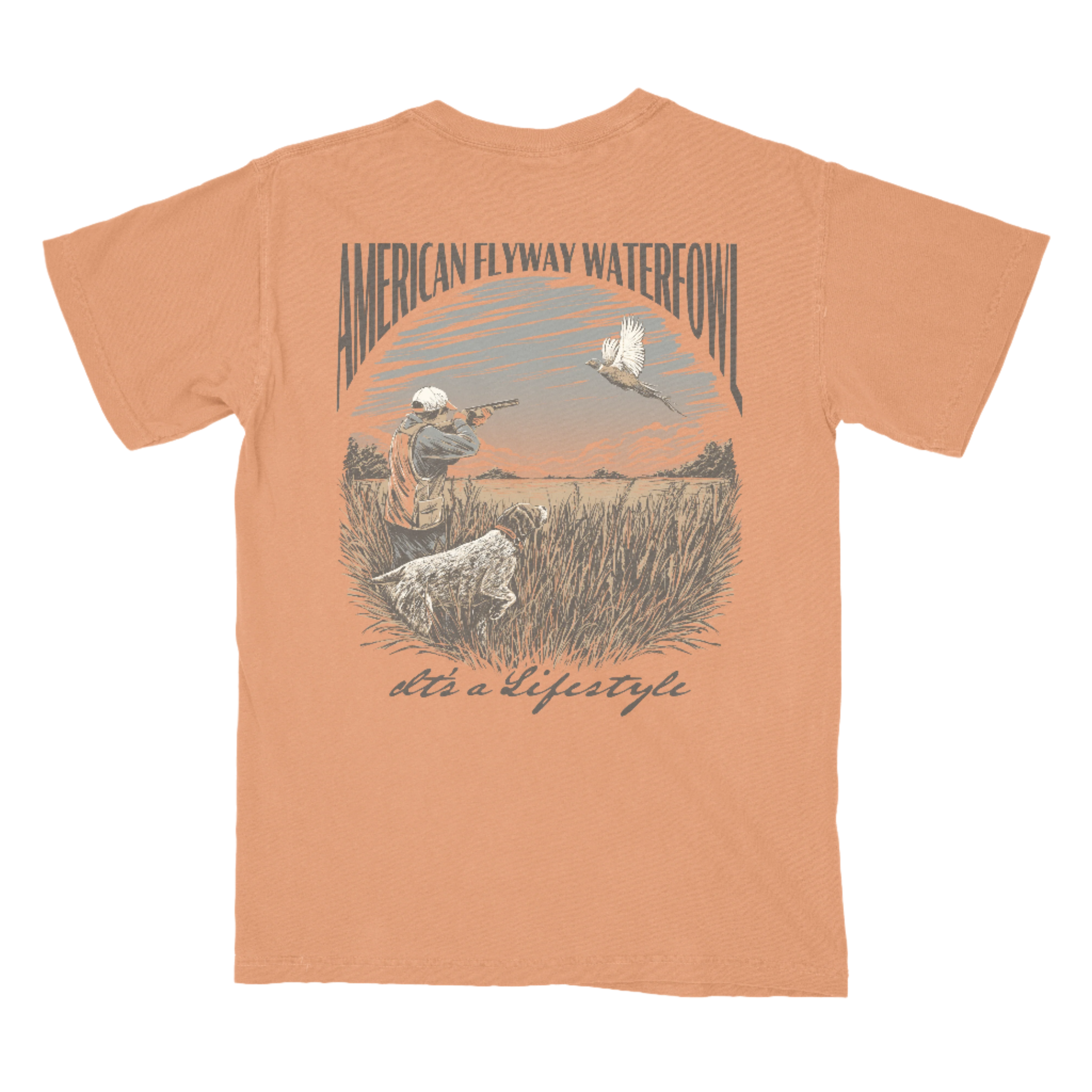 Flying Pheasant Burnt Orange with Pocket