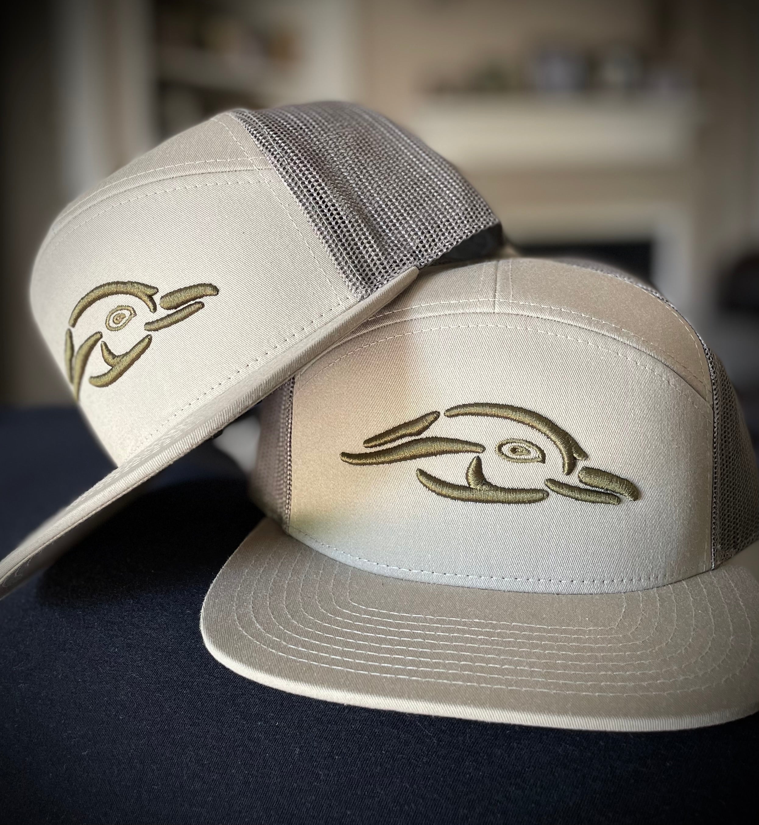 AF Waterfowl 3D Puff Duck Logo 7 Panel Hat Loden - Loden