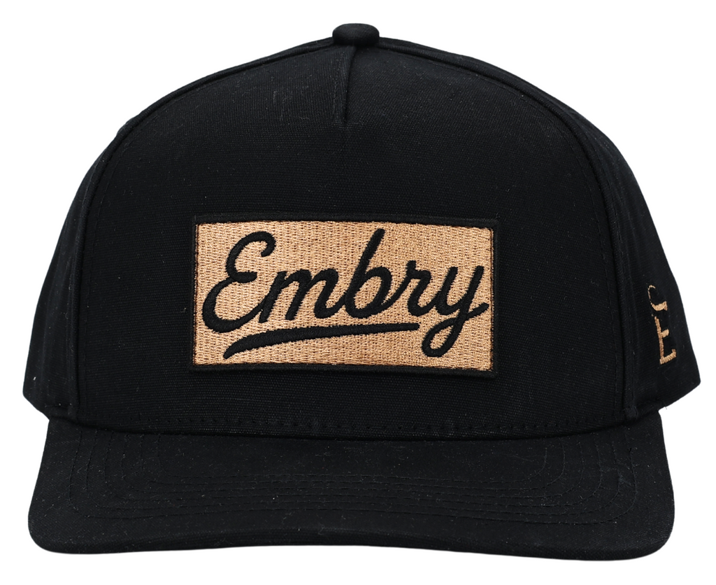 Black Waxed Canvas - Logo Patch