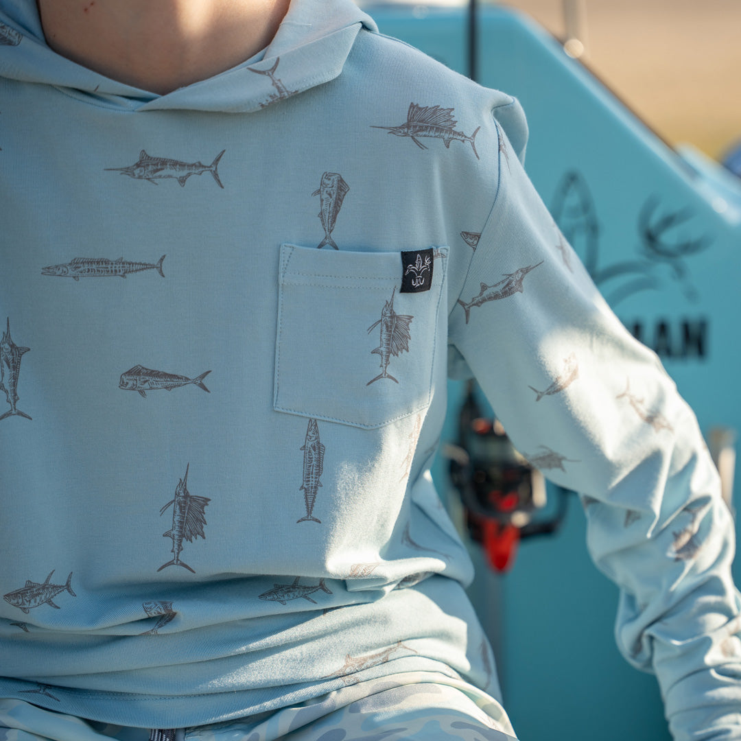 Youth Bamboo Hoodie (Pelagic)