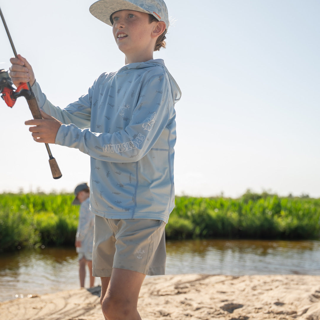Youth 6" Fly Stretch Shorts (Khaki)