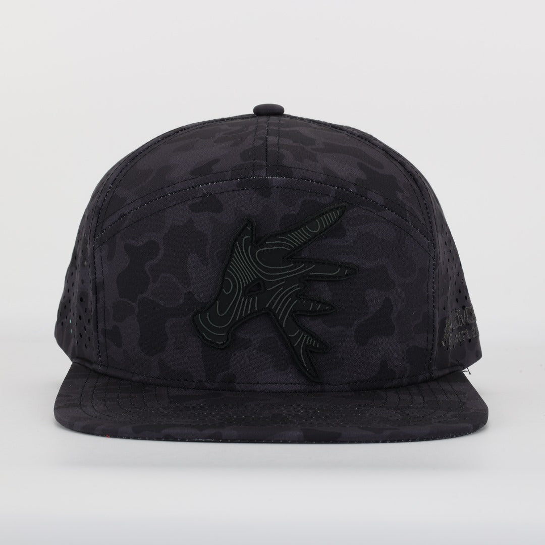 Black Marsh Duck Camo Back Country Performance Snapback Hat