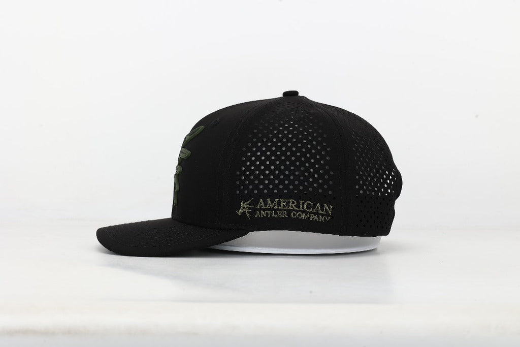 American Antler BLACK Stars and Bars Performance Snapback Hat
