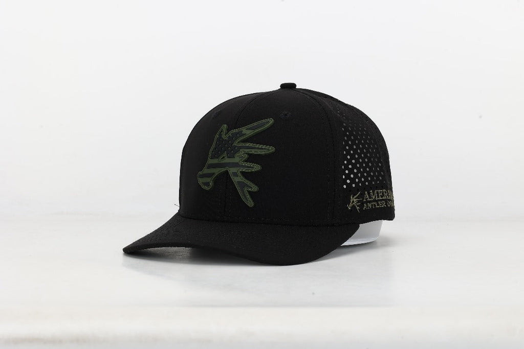 American Antler BLACK Stars and Bars Performance Snapback Hat