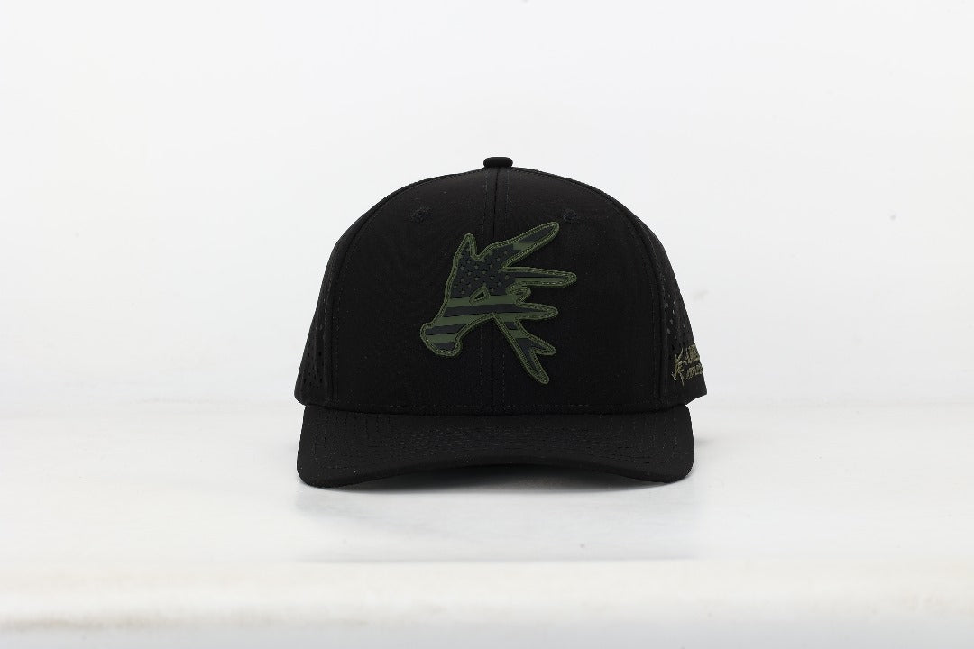 American Antler BLACK Stars and Bars Performance Snapback Hat