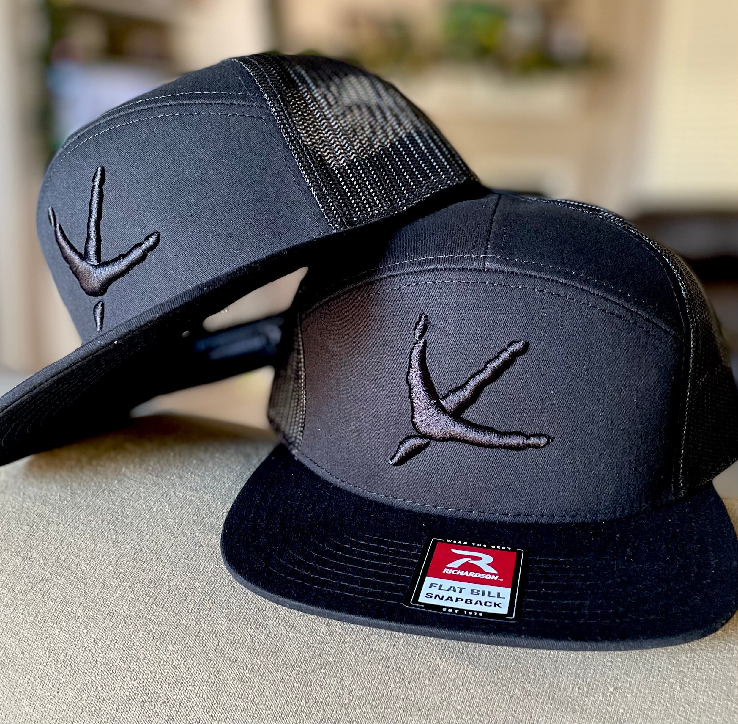 Ghost Black on Black 7 Panels Hats