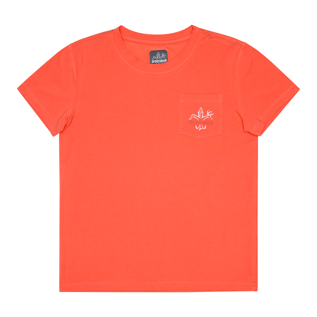 Youth Classic Bamboo Pocket T (Coral)