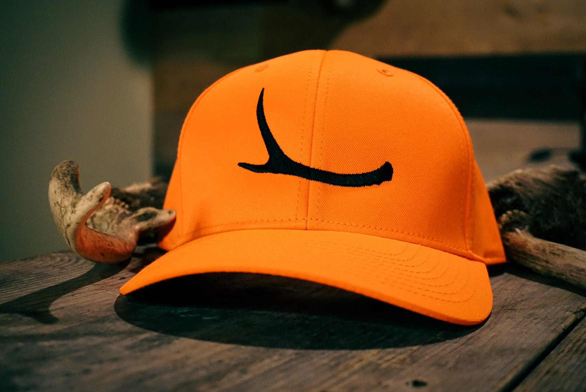 Blaze Orange Antler Cap