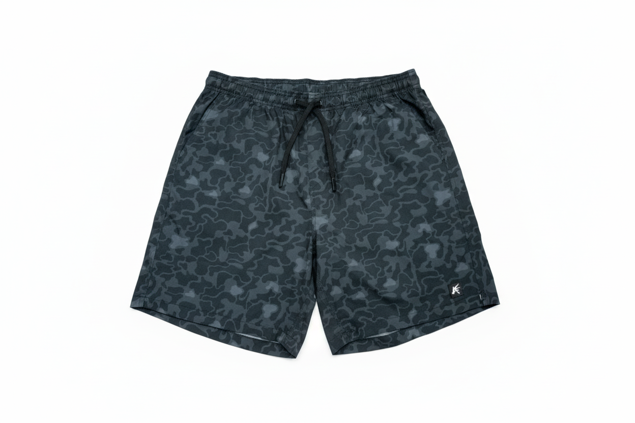 Black Marsh Duck Camo Athletic Short