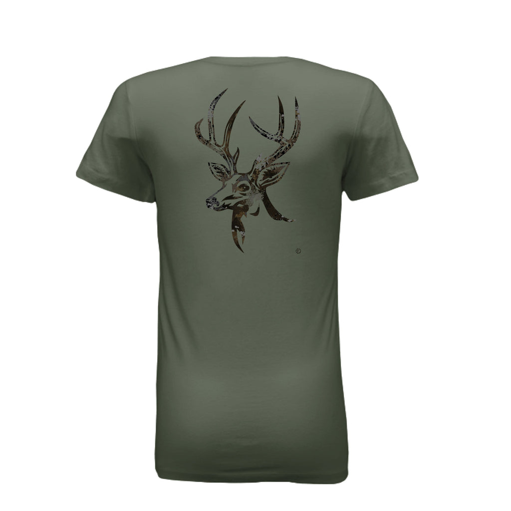 Women’s Harvest Splash Burst Camo Buck T-Shirt